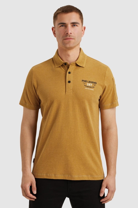PME legend short sleeve polo pique melange